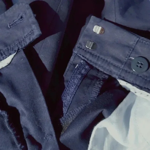 Talbots Perfect Womens Shorts Dark Blue Flat Front Cotton Blend 2 - Picture 13 of 15